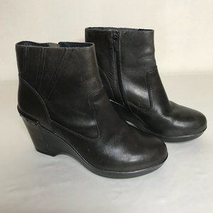 Dansko Faith Leather Wrapped & Studded Wedge Heel Ankle Boots Size 41